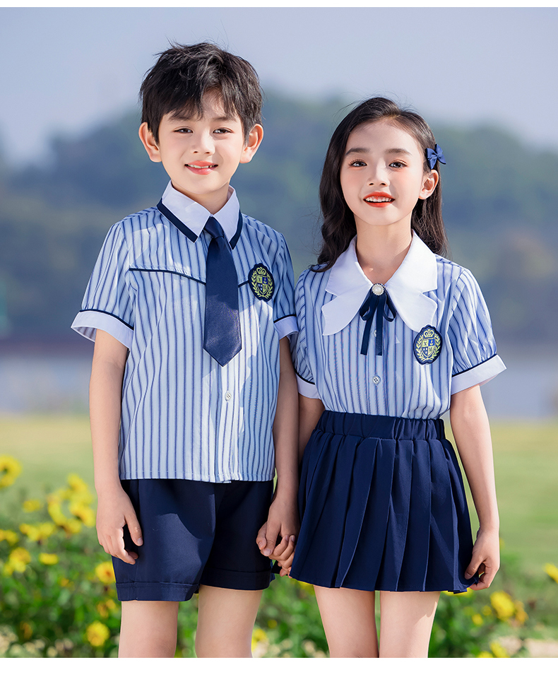 Comfortable color matching stripes simple lapel campus British style school uniform suit 215-907