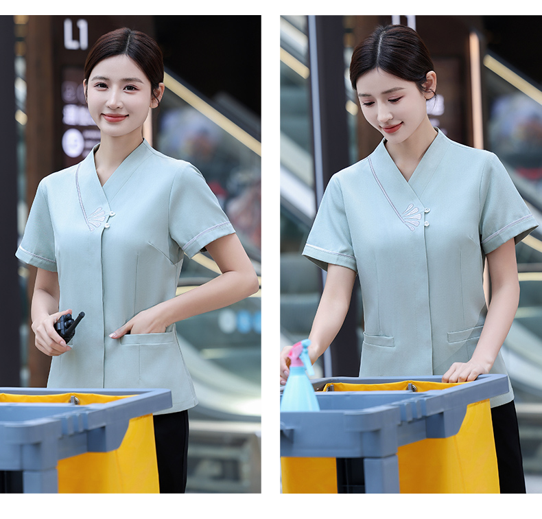 Auspicious flower cleaning work clothes female H19-Auspicious flower cleaning female