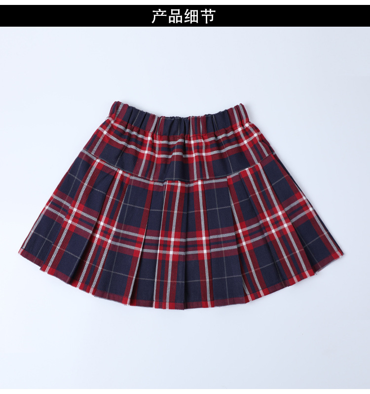 Girls school uniform short skirt four seasons red plaid pleated skirt G08-red plaid short skirt