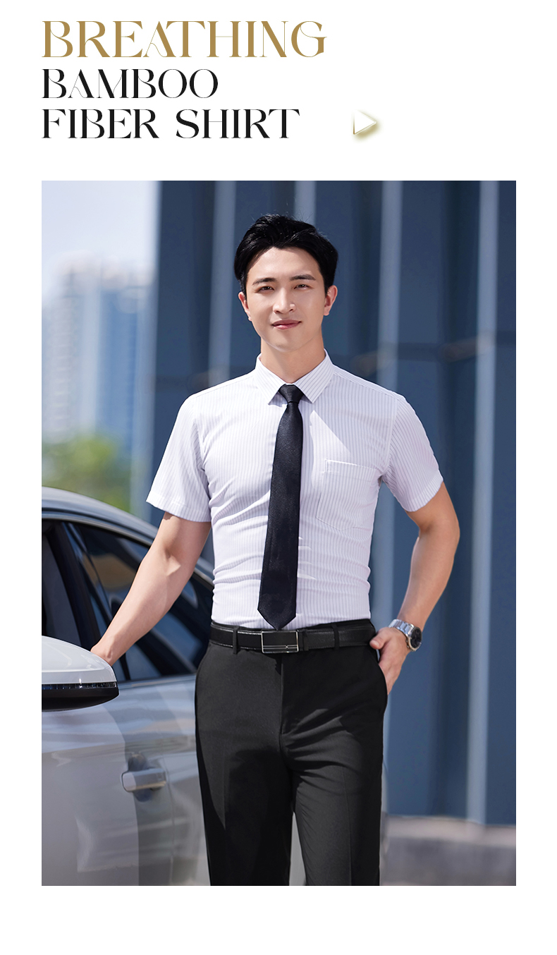 Business white-collar fashion casual short-sleeved striped shirt DY1-TL056 short-sleeved shirt men