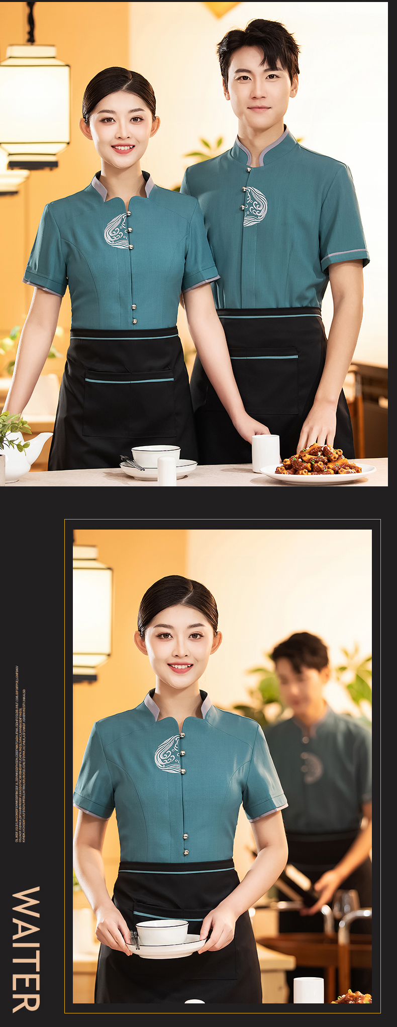 Hotel restaurant waiter short-sleeved top H27-Bringing wealth and treasures Women