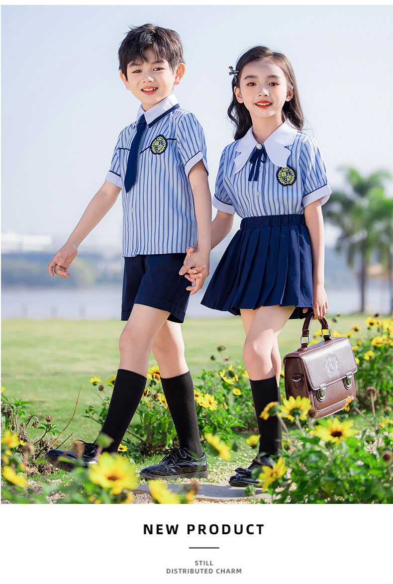 Comfortable color matching stripes simple lapel campus British style school uniform suit 215-907