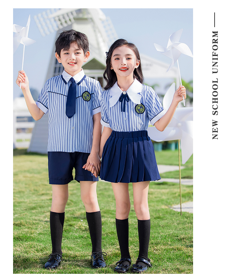 Comfortable color matching stripes simple lapel campus British style school uniform suit 215-907