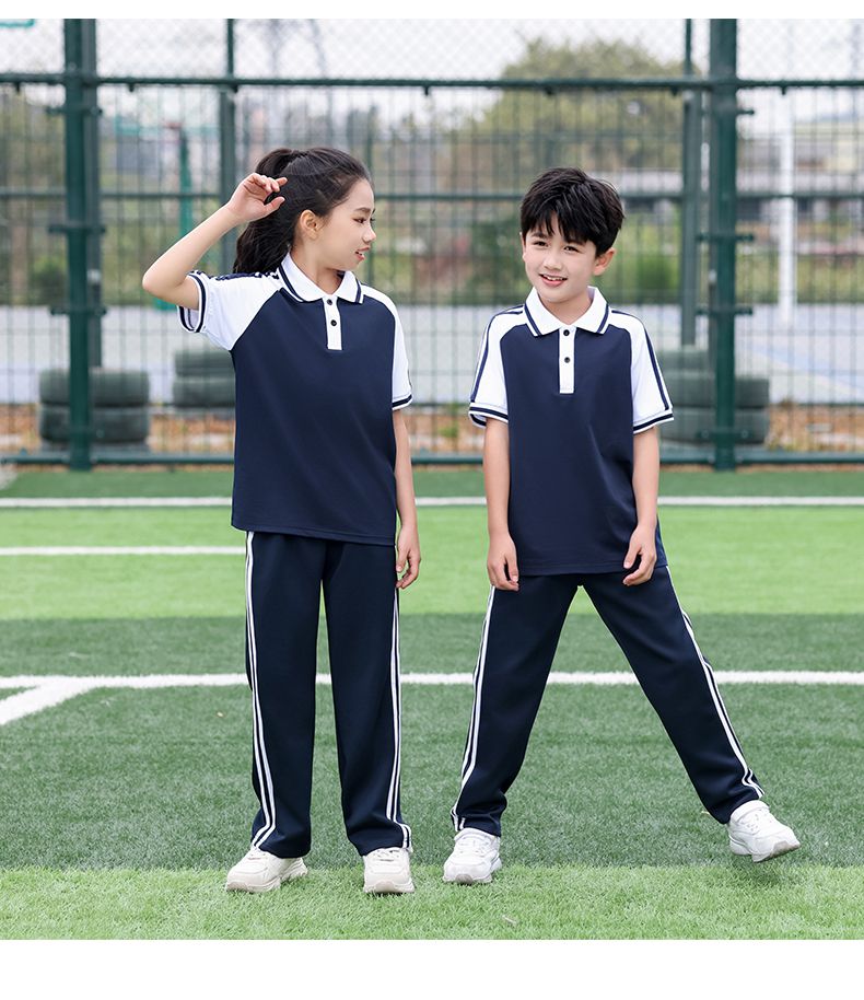 Children college style school uniform short-sleeved suit KH2-2233