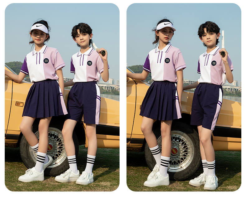 Kindergarten uniforms, class uniforms, elementary school uniforms, sports meeting summer color matching short sleeves 216-6047