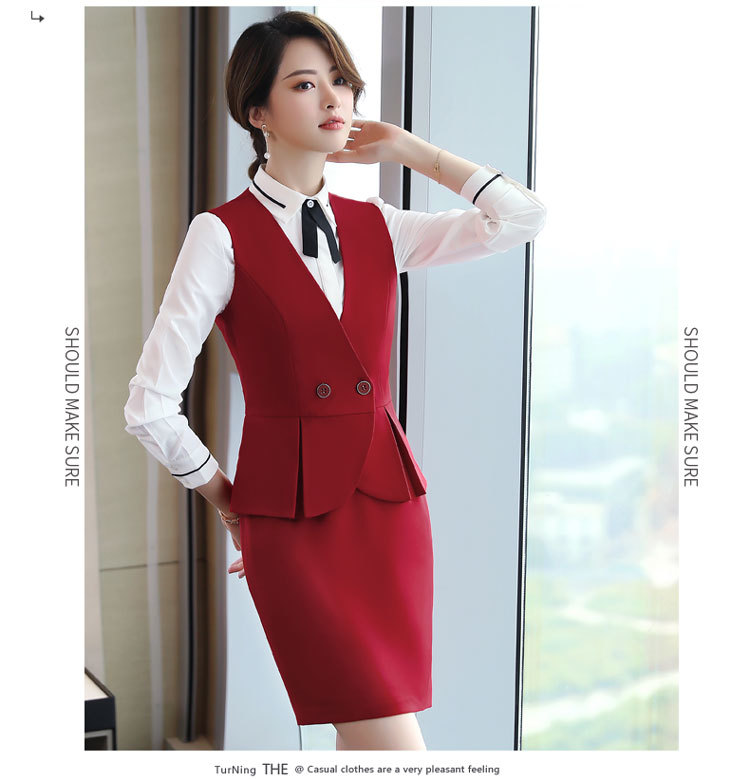 Stewardess uniform ruffled vest female DA2-9806 vest