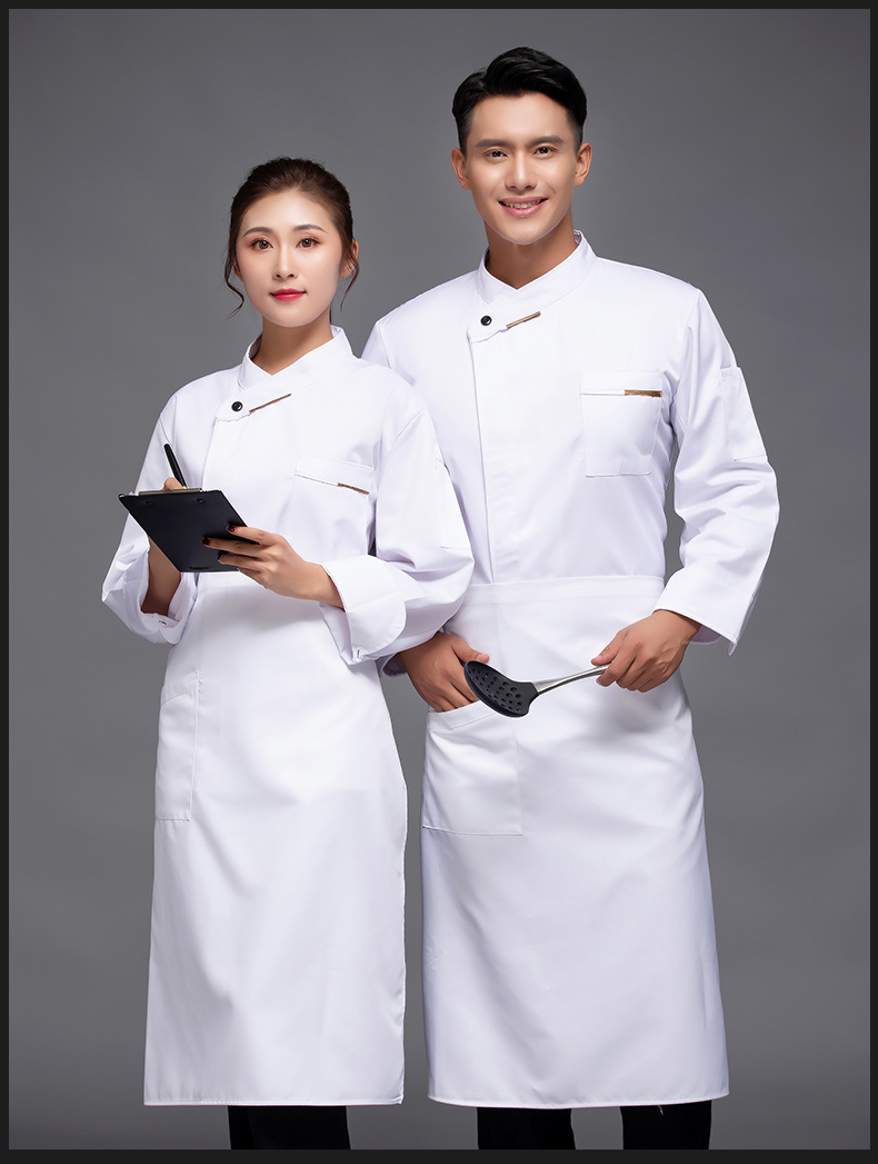 One-shoulder long-sleeved chef uniform top H12-L055