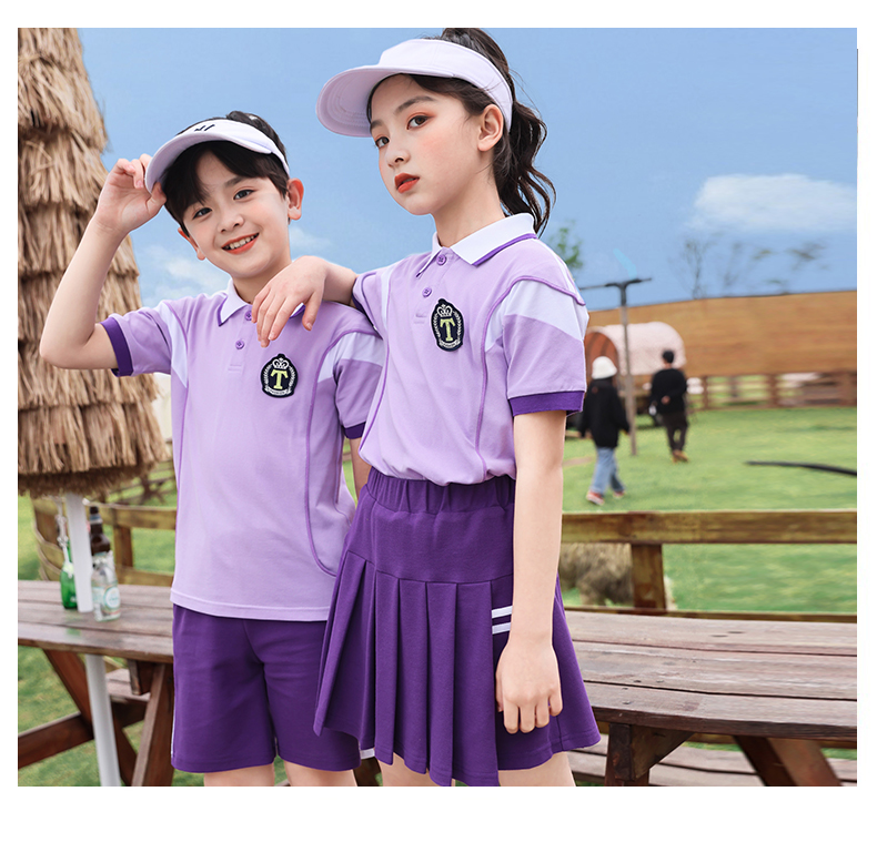 Summer college style children class uniform elementary school uniform two-piece suit 894-2312