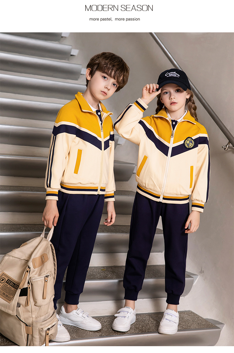 Fashionable British style new sports school uniforms for primary and secondary school students 215-9096