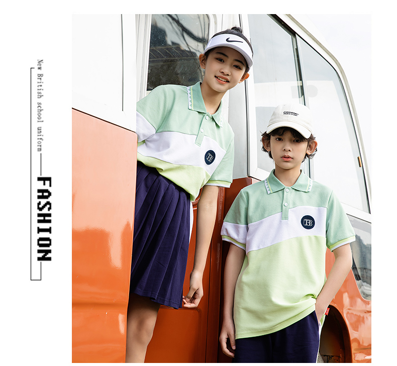 Sports campus style elementary school uniforms kindergarten uniforms class uniforms summer two-piece suits (without badges) 216-6048