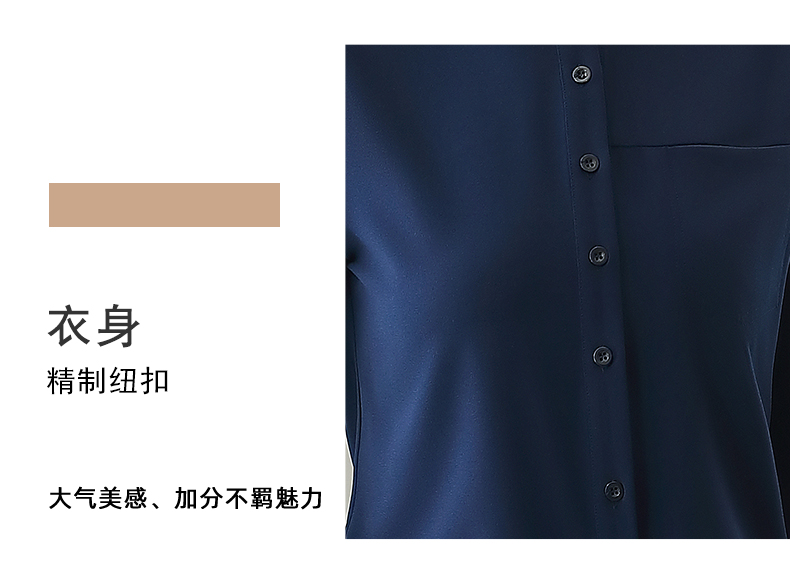 Temperament slim fit professional wear long-sleeved lapel shirt 104-Q6126 long-sleeved shirt top