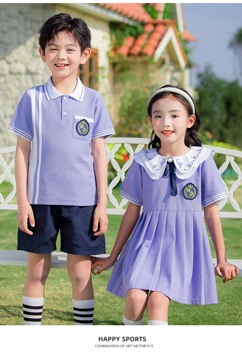 Comfortable and durable purple lapel campus British style school uniform suit 215-886+892