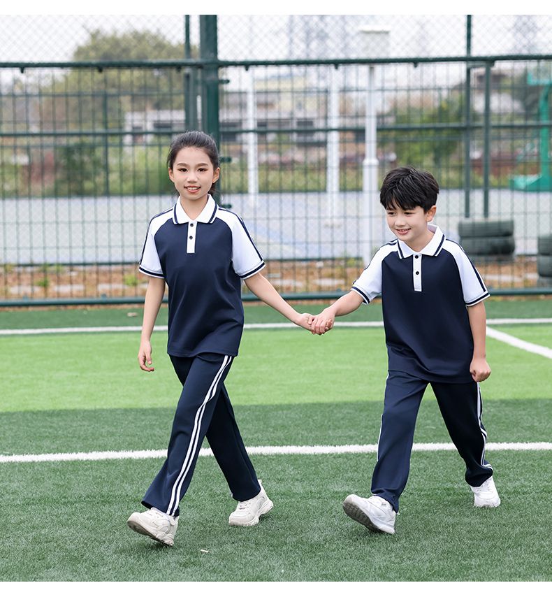 Children college style school uniform short-sleeved suit KH2-2233