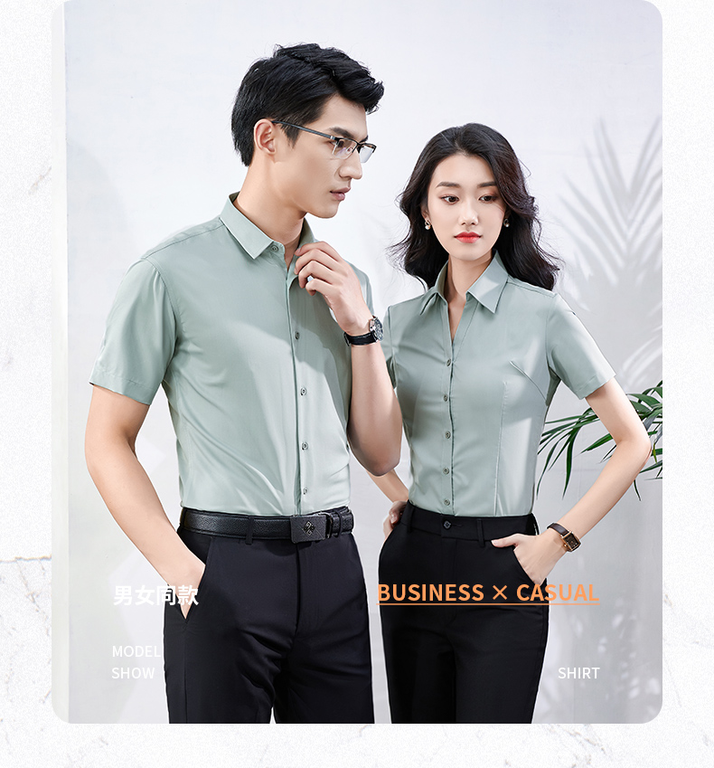 Bamboo fiber short-sleeved shirt 188-Q9285 women shirt short-sleeved