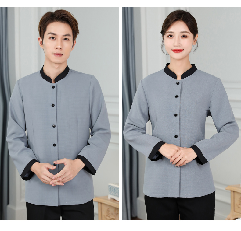 Single layer straight hotel long sleeve cleaning work clothes universal style H31-BJ13