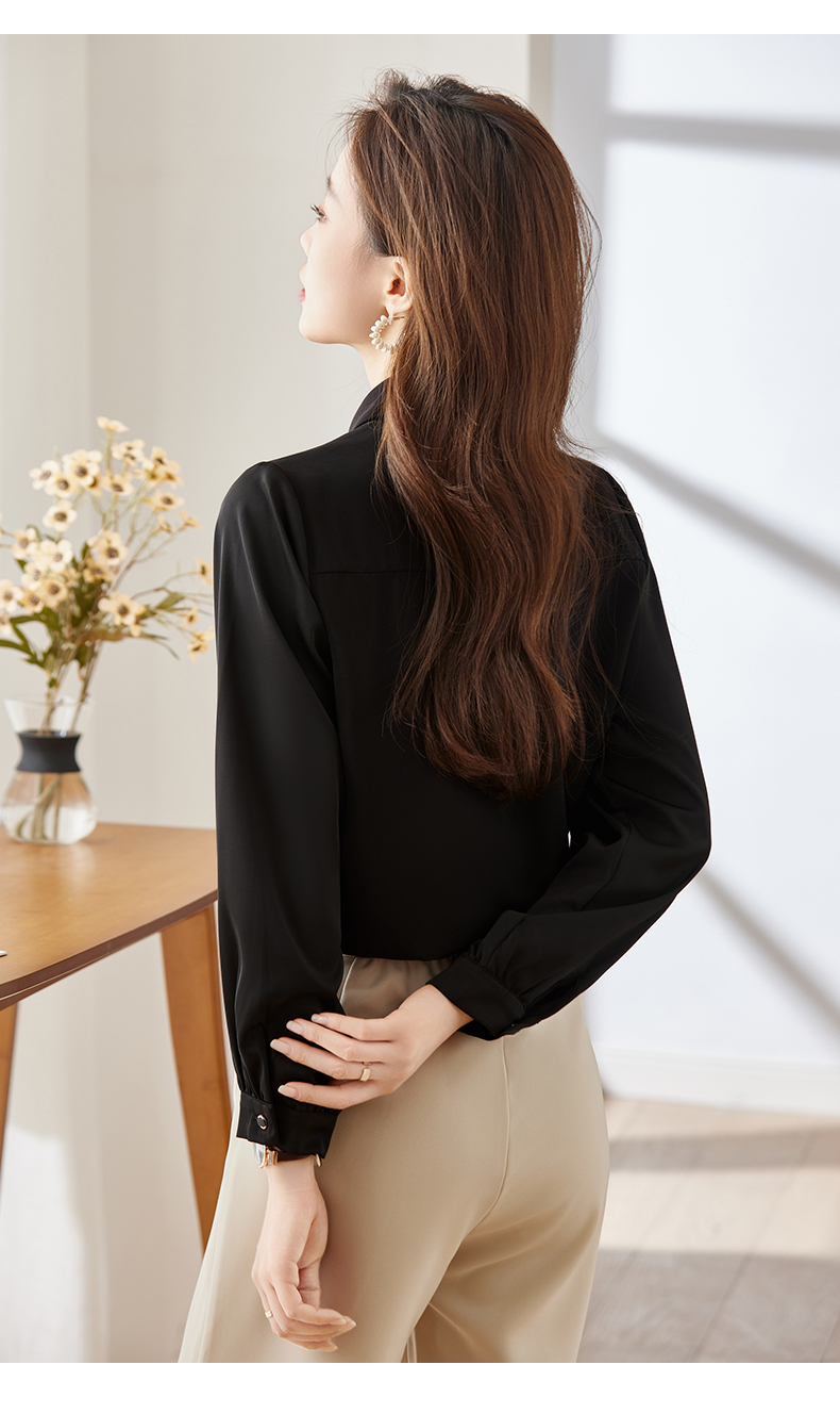 Urban temperament professional wear long-sleeved lapel shirt 104-Q103 long-sleeved shirt top