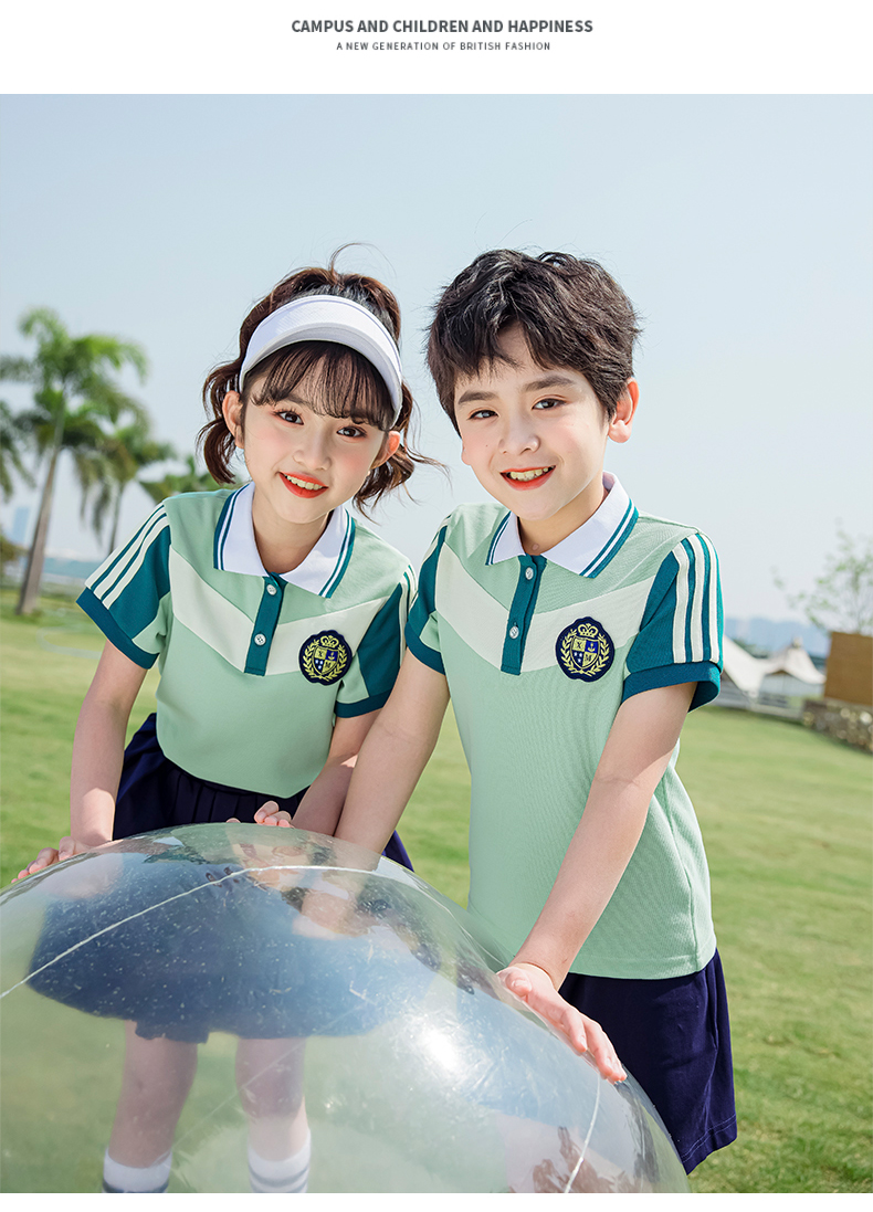 British style college primary and secondary school students class uniform school uniform sports suit 215-9101 (including badge)