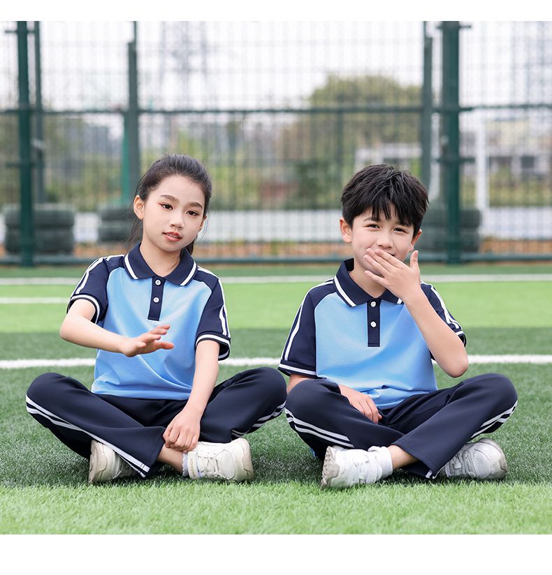 Children college style school uniform short-sleeved suit KH2-2233