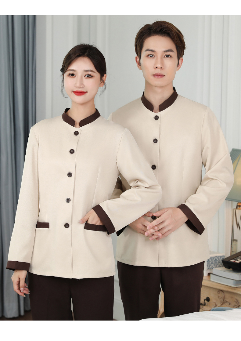 Single layer straight hotel long sleeve cleaning work clothes universal style H31-BJ13