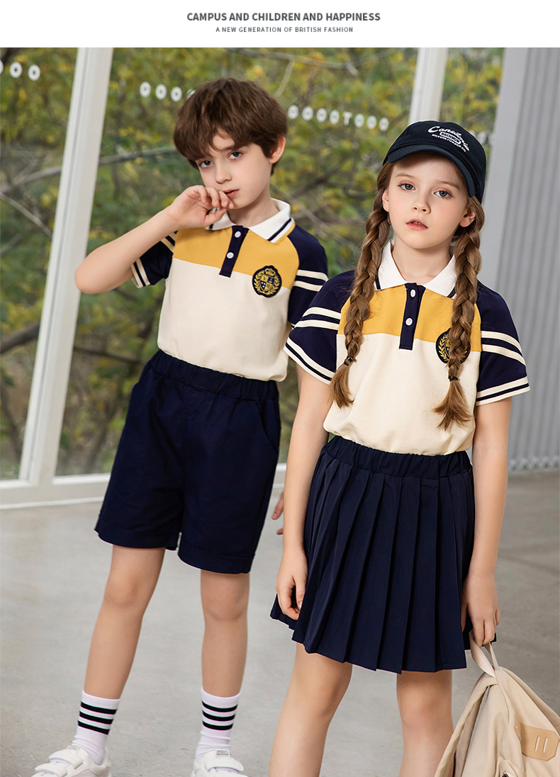 Fashionable British style new sports school uniforms for primary and secondary school students 215-9096