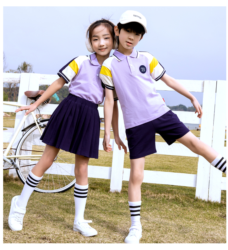 College style kindergarten primary and secondary school students school uniforms children class uniforms summer suit 216-6028