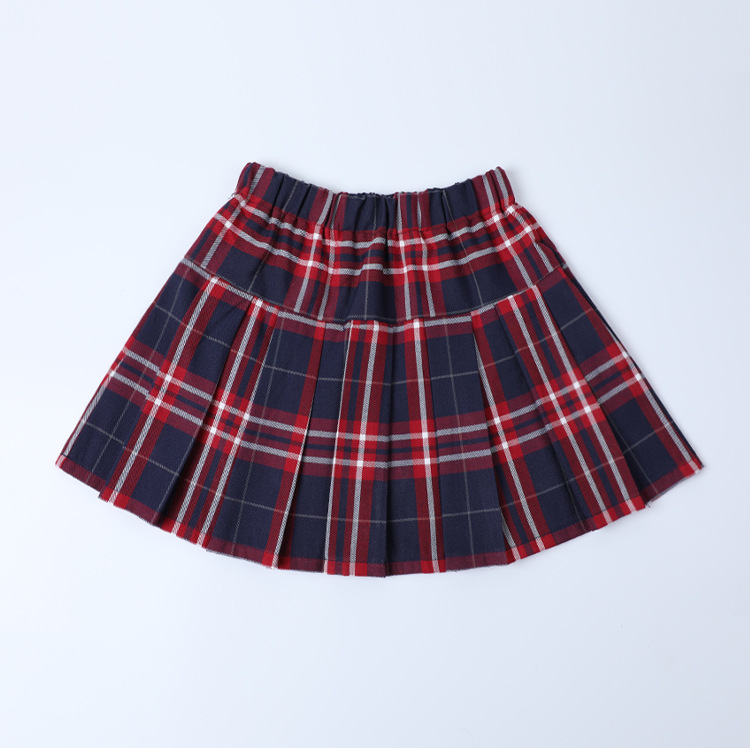 Girls school uniform short skirt four seasons red plaid pleated skirt G08-red plaid short skirt