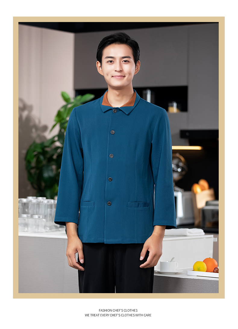 Lapel cleaning clothes long sleeve top H02-2350123501