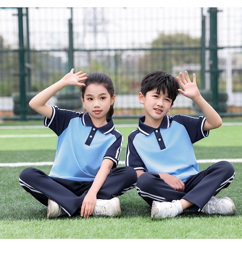 Children college style school uniform short-sleeved suit KH2-2233