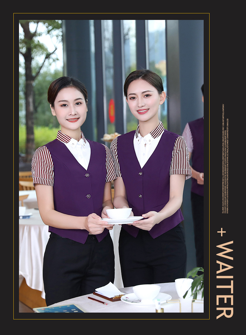 Hotel waiter vest shirt work clothes women H19-vest shirt women