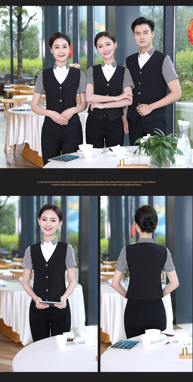 Hotel waiter vest shirt work clothes women H19-vest shirt women