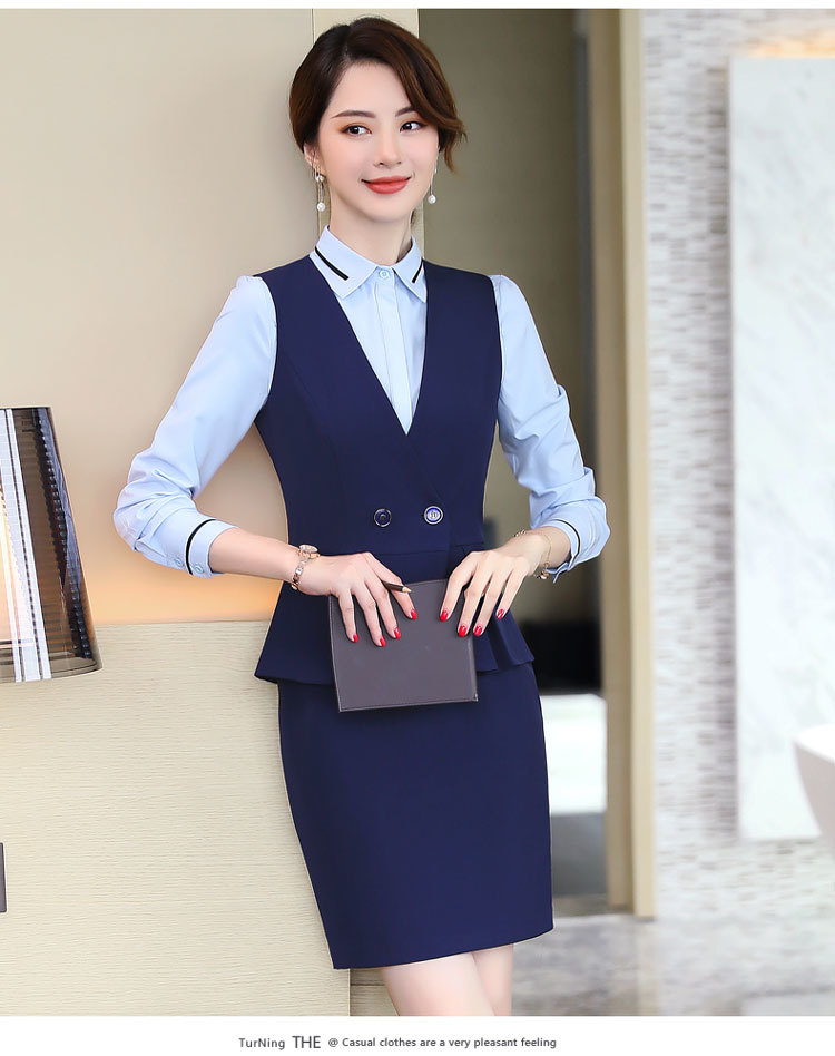 Stewardess uniform ruffled vest female DA2-9806 vest