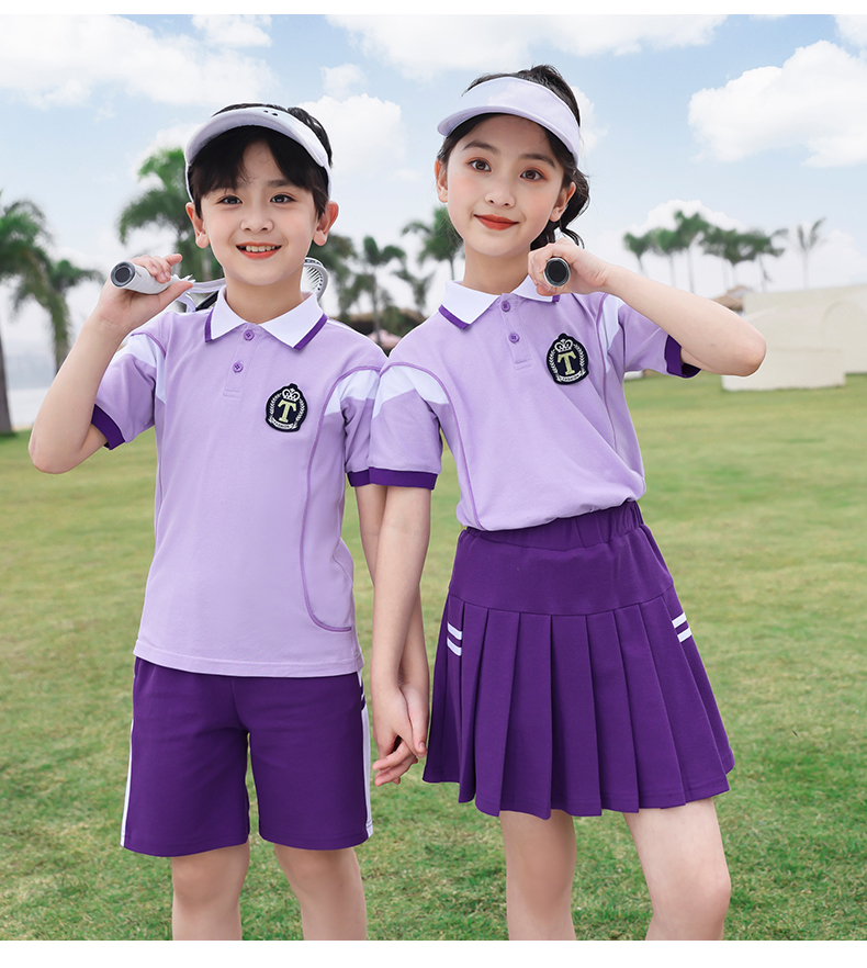 Summer college style children class uniform elementary school uniform two-piece suit 894-2312