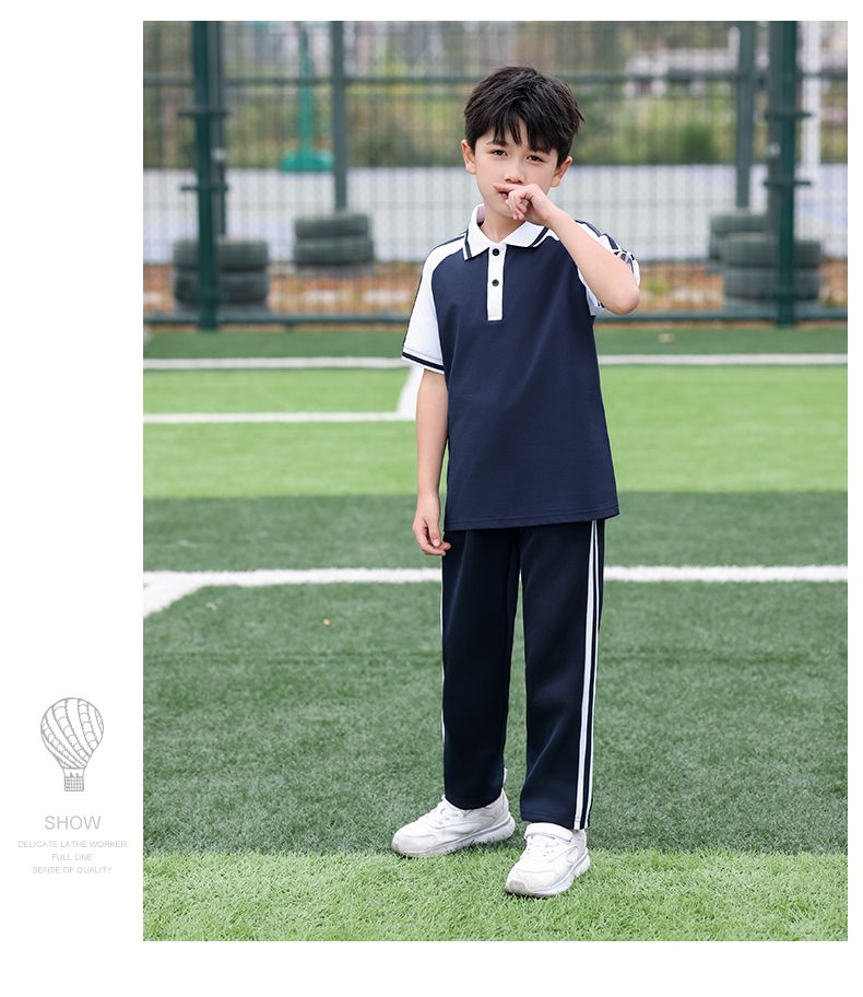 Children college style school uniform short-sleeved suit KH2-2233