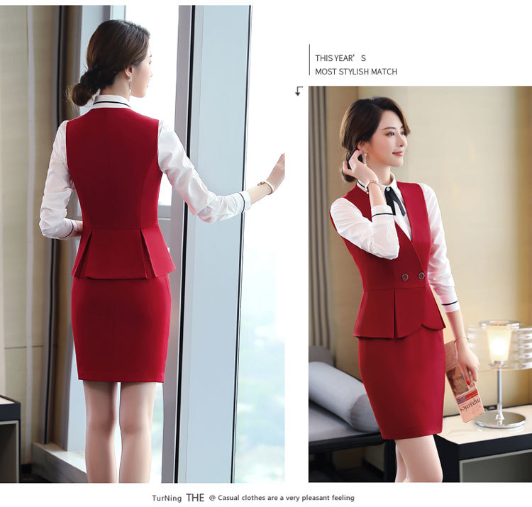 Stewardess uniform ruffled vest female DA2-9806 vest