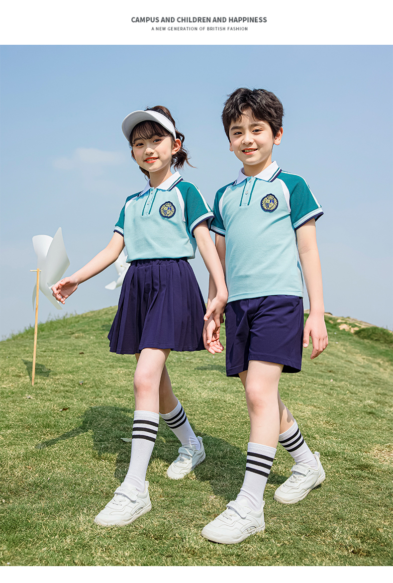 Sports style new sportswear for primary and secondary school students class uniforms school uniforms set 215-9099 (including badges)