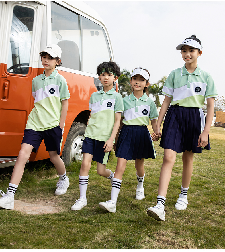 Sports campus style elementary school uniforms kindergarten uniforms class uniforms summer two-piece suits (without badges) 216-6048