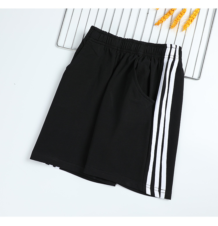 Zhongda children elementary school students red and white stripes dark blue shorts sports pants school uniforms school pants G08-TK001 red and white stripes