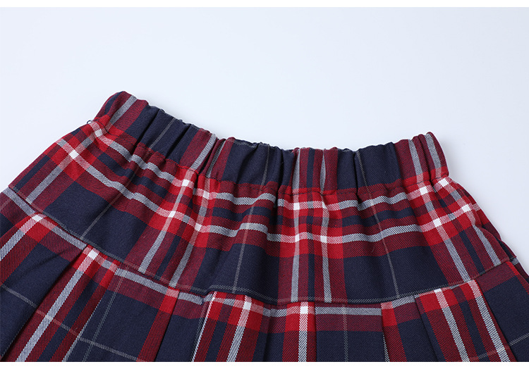 Girls school uniform short skirt four seasons red plaid pleated skirt G08-red plaid short skirt