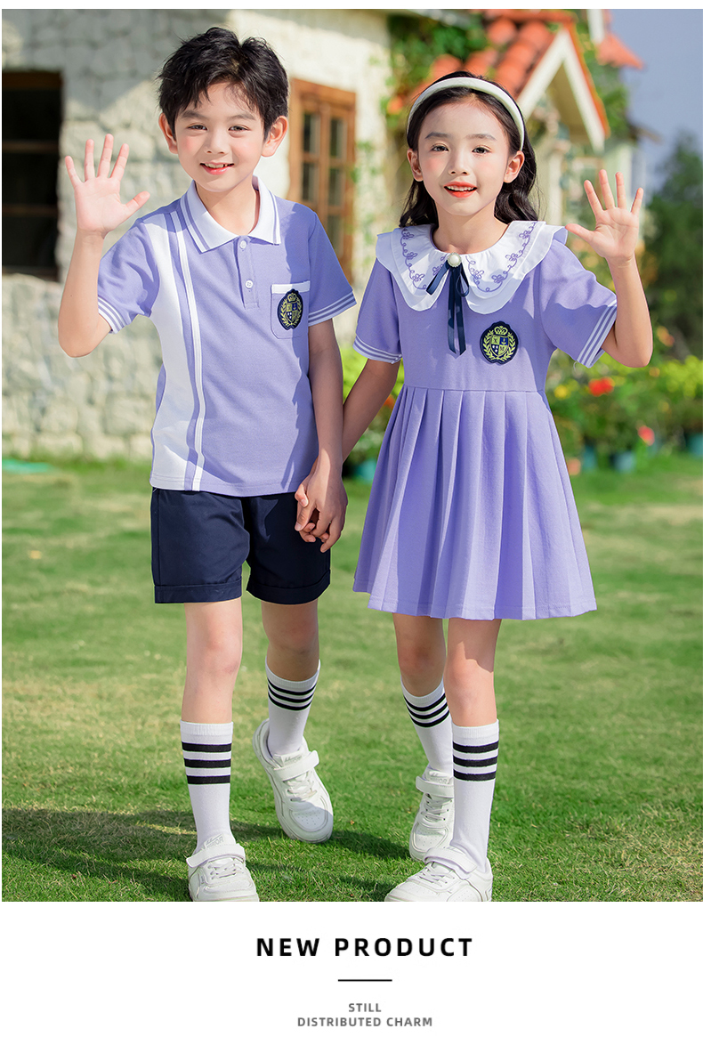 Comfortable and durable purple lapel campus British style school uniform suit 215-886+892