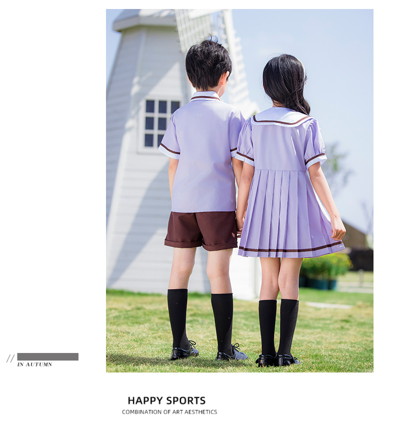 Simple color lapel wearable and fashionable school uniform suit 215-895