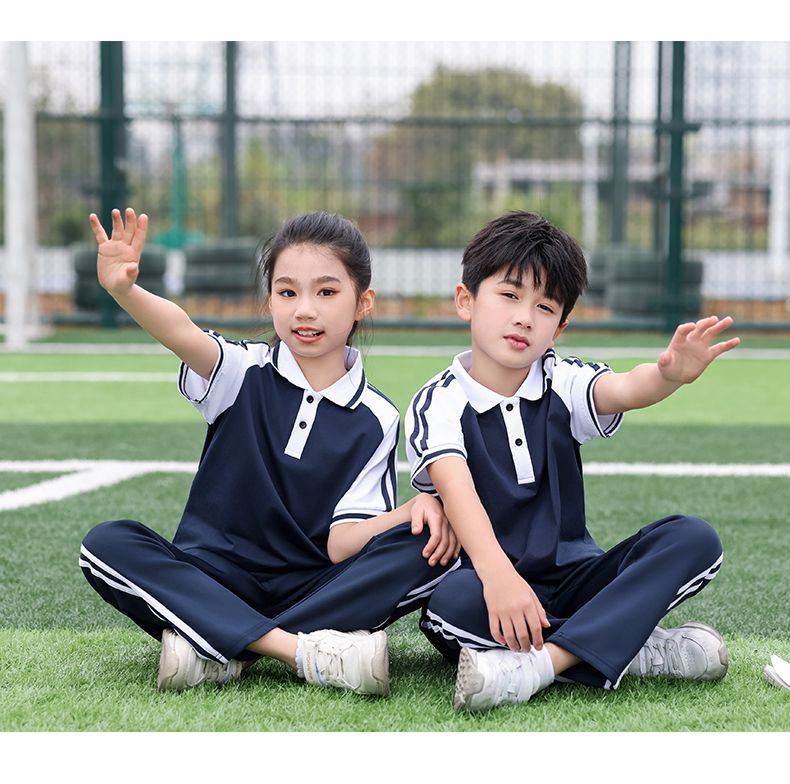 Children college style school uniform short-sleeved suit KH2-2233