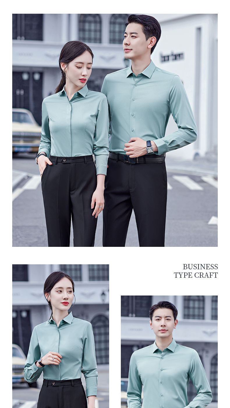 Three-proof technology bamboo charcoal fiber professional shirt 180-012-9K long sleeve men