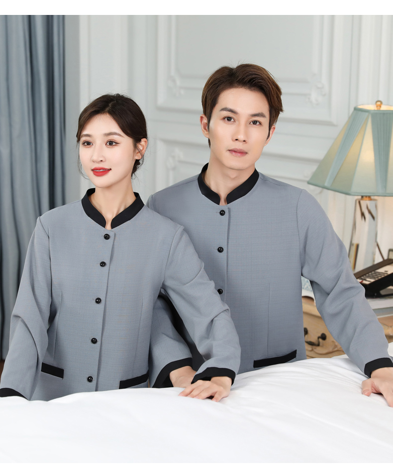 Single layer straight hotel long sleeve cleaning work clothes universal style H31-BJ13