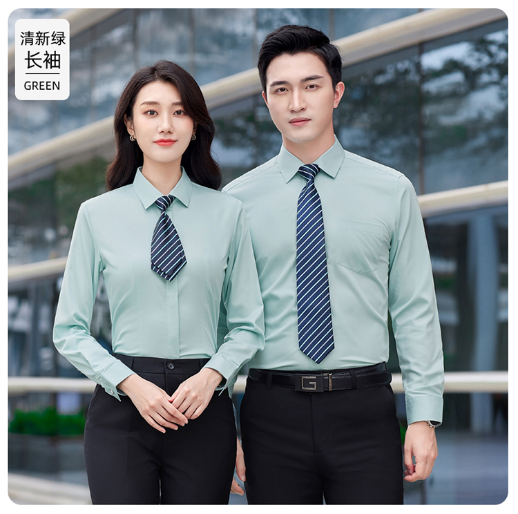 Bamboo fiber business long-sleeved shirt unisex 81-696 long-sleeved men