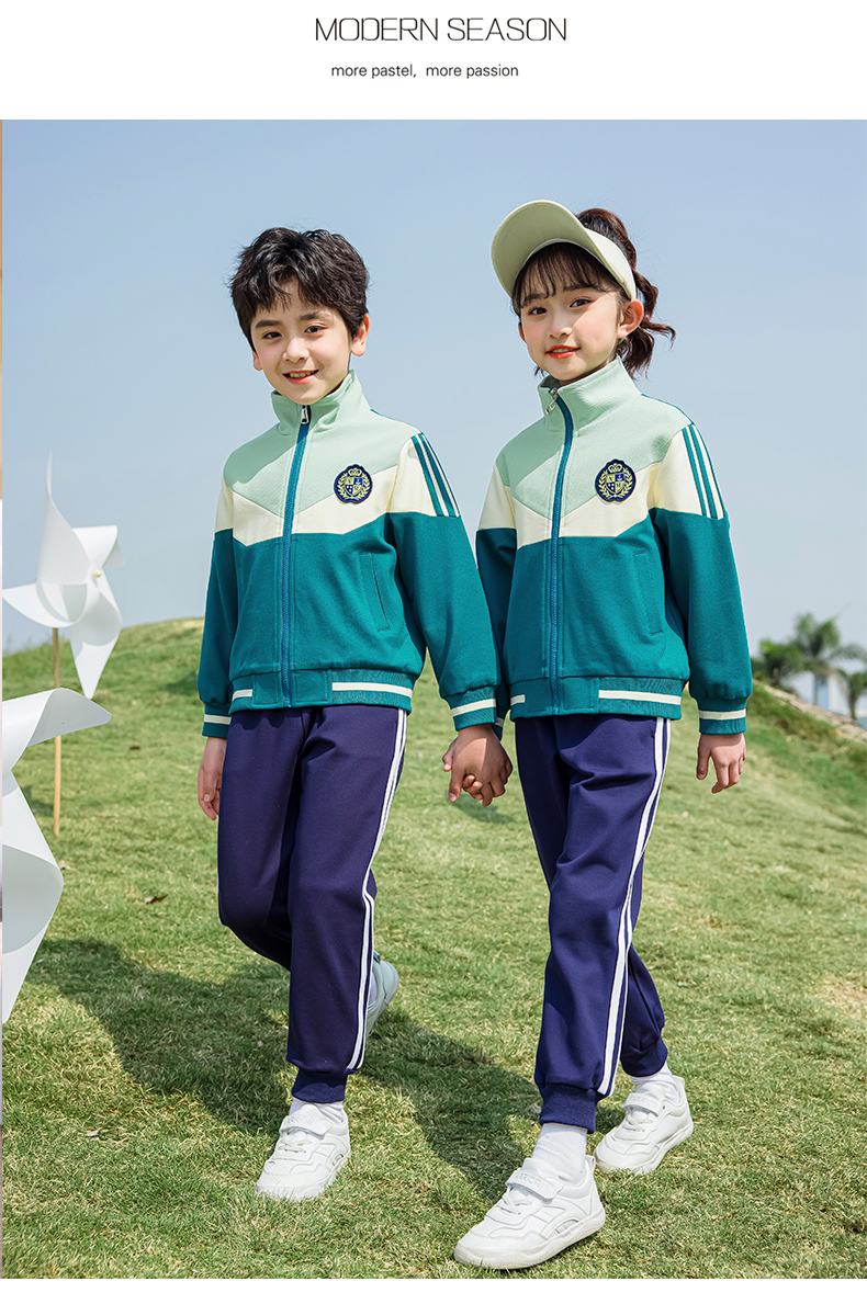 British style college primary and secondary school students class uniform school uniform sports suit 215-9101 (including badge)