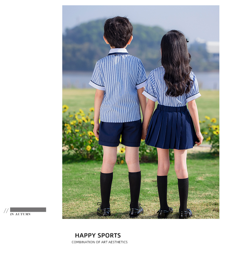 Comfortable color matching stripes simple lapel campus British style school uniform suit 215-907