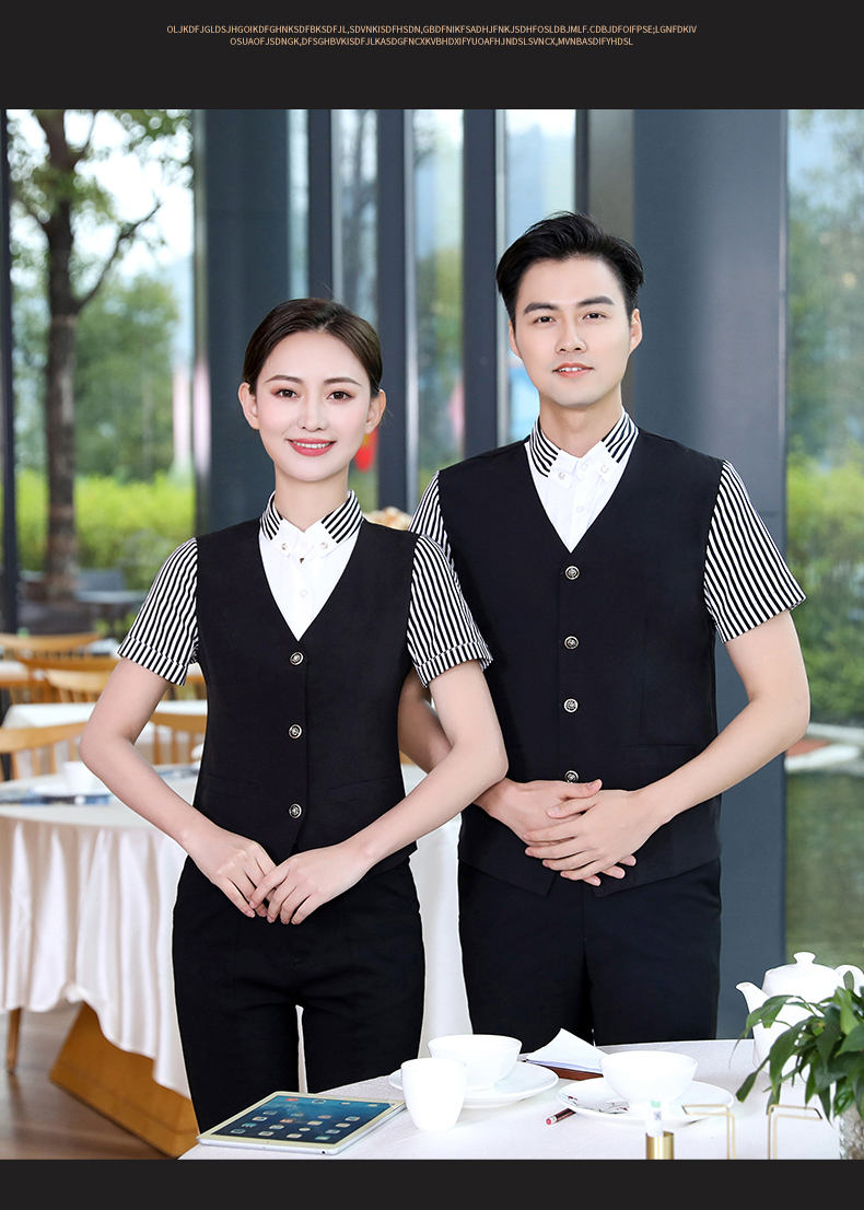 Hotel waiter vest shirt work clothes women H19-vest shirt women