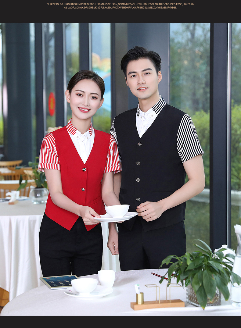 Hotel waiter vest shirt work clothes women H19-vest shirt women