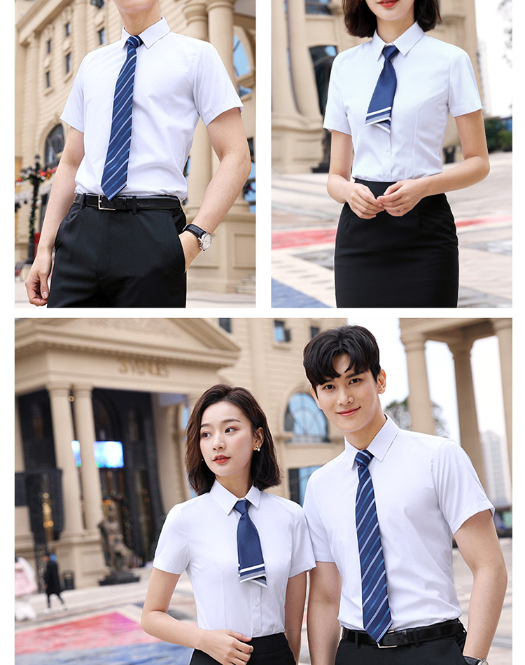 Slim fit plain cotton short-sleeved shirt for men and women 129-1811 shirt short sleeve