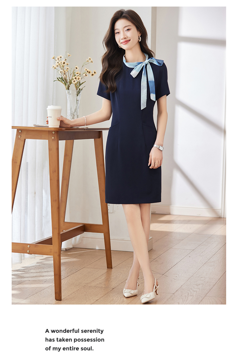 Smooth and stylish slim fit simple and fashionable commuter dress DB1-213